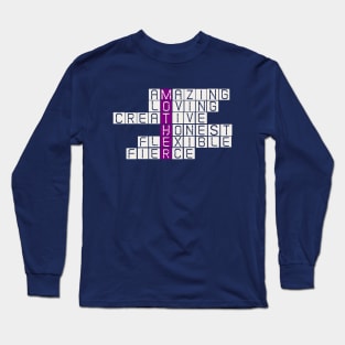 MOTHER CROSSWORD PUZZLE STYLE QUALITIES OF A GOOD MOM Long Sleeve T-Shirt